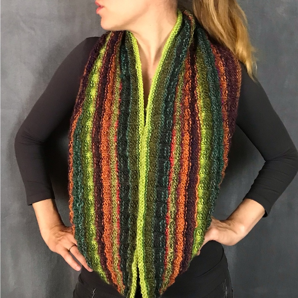 Hand Knit Long Eternity Style Scarf for Men & Women (K03-4H) New Without Tags - Picture 2 of 9